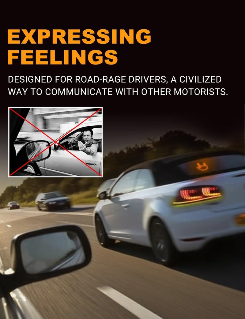 ALDST Car Finger Light with Remote, Hand Gesture Amber LED Light with Suction Cup - 14 Modes for Road Rage Warning Signs Car Accessory Christmas Xmas Gift for Men Women - Image 2